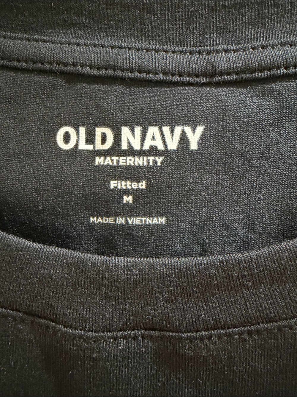 NWT! Old Navy (Size M) Maternity Snug Black Crewneck Short Sleeve Tee - Picture 5 of 6